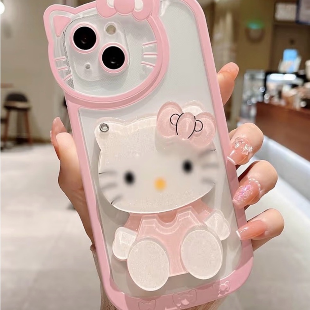 Pink iPhone 16  hello kitty Case w/ mirror